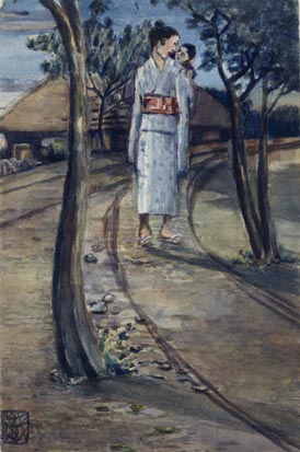 子守り(想像画)